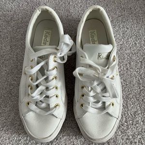 Keds White Leather Sneaker, Size 6.5